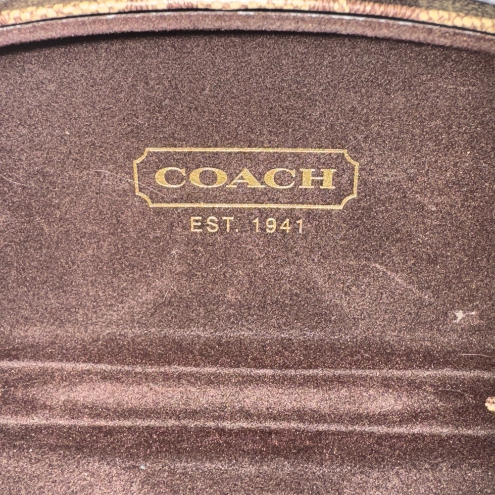 Coach Clamshell Brown Patterned Sunglasses Case - image 6